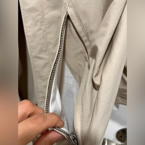 Scandi Calvin Klein Khaki Beige Trench Coat Size Large - Picture 5 of 7